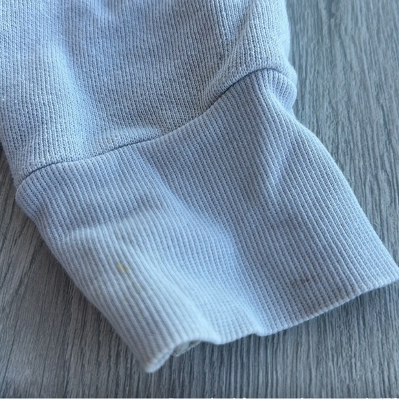 Free People Hooded Long Sleeve V-Neck Sweater - Light Blue - Large - Picture 8 of 10